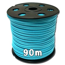 살구통 가죽끈 샤무드끈 낱개 타래 혼합 판매, 가죽끈 90m 하늘