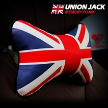 카스토리 인체공학적 유니온잭 차량용 목쿠션, 레드블루, 1개