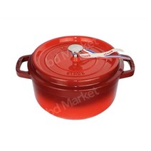 인테리어 스타우브 STAUB 꼬꼬떼 무쇠 냄비 인덕션 무쇠솥 솥밥 3.8L 2.2L 2L, 옵션 값, 24cm 체리 레드