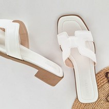 가이아슈 국내생산 빅사이즈 발편한 여성 H라인 토오픈 뮬 슬리퍼 3cm 사무실슬리퍼