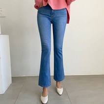 유행의미아 하프 허리밴드 부츠컷 청바지(o76083)