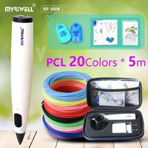 3d펜 Myriwell 3D 펜 PR 300B 저온 버전 3D 펜PCL 필라멘트의 30 비 반복 색상 175mm 크리스마스 생일 선물, 02 3D PEN with 100M PCL