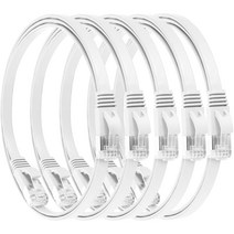 10Gtek 1~3m 5조 Cat7 RJ45 차폐 이더넷 케이블 10Gbps 플랫 인터넷 네트워크 LAN 케이블 CAT6a CAT6 및 CAT5e 보다 빠름 흰색, 2M-5pcs