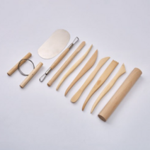 점토도구 10종 세트/도자기 공예 찰흙 툴 모델링 나무, 4세트
