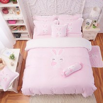 고양이 캐릭터 침구세트 토끼 여아침구 4종세트