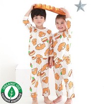 토토와모모 P푸들도그 편면 유아 내의 아동 실내복