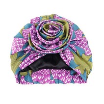 헤어두건 환자용 반다나 패션여성 아프리카 패턴 꽃 Headscarf 파티 터번 반다나 새틴 Linned 비니 헤드 랩