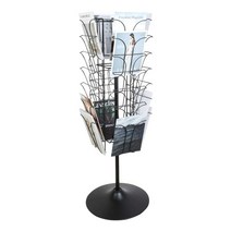 잡지 신문 CD 회전 진열대 매장용 드레스룸 정리대, 상세 페이지 참고, 화이트 + 디스크 바닥 + 로고 탑 링