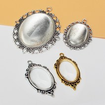 아유디 레진아트 엔틱 프레임 유리 팬던트 악세사리 공예 부자재, 유리패치 팬던트, A디자인, 대형(10개입)