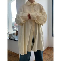 여성 뒷트임 블라우스 셔츠 봄 남방셔츠 백 슬릿 캐주얼 셔츠 루즈핏 롱 블라우스