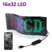 LED 전광판 광고판 차량 휴대용 간판 개업 오픈 선물 앱 어플 네온사인 라이트패널 영업중 식당 카페 주점 조명 USB, 16x32