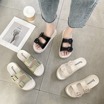 쏭스마켓 더블스트랩 통굽 슬리퍼 뮬 샌들 6123