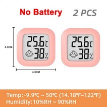 실내 온도계 LCD 디지털 온도 습도계 게이지 센서 습도 측정기 기상 관측 장치, [05] pink 2pcs