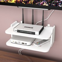 거실 TV 셋톱 박스 랙 벽 랙 라우터 보관 상자 벽 매달려 침실 장식 파티션 무료 선반, 30cm 랙 끈끈이 후크타일에 적합