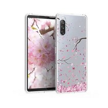 Kwmobile 호환: Sony Xperia 10 III 케이스 - TPU 투명 실리콘 스마트폰 낙하 방지 귀여운 디자인, 사쿠라 사쿠라 33-18-03