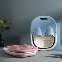 접이식족욕기 발바닥 마사지 접이식 발마사지 족탕기 풋케어 족욕기 수납용이 간편보관 족욕 발지압, 블루