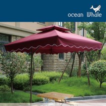 Ocean Whale 초대형 가든 파라솔 사이드 오픈형, 아이보리