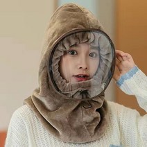 겨울방한모자 일본 자전거 방풍 마스크 풀페이스 겨울 풀오버 모자 스카프 일체형 여 방한, 01 M（56-58cm）, 03 베이지