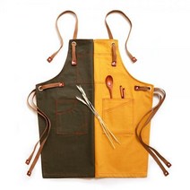 뉴펀 데님 원예 앞치마 작업용 카페 주방 공예용, 오렌지