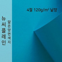 뉴씨플레인 종이문화 얇은 양면색지 120g 4절 낱장 1매 No.19 파랑색, 1장