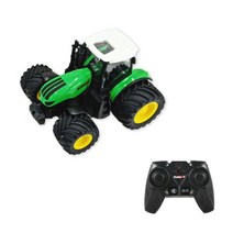 rc 트랙터 농부 자동차 원격 제어 자동차 2.4ghz 124 2wd 트럭 건설 을위한 농업 라디오 제어 차량 장난감, 녹색 넓은 바퀴