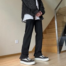 청통바지 VIBE 무드 데님 바지남자 하이스판 봄가을 엘로 진흙으로 물들이다 슬림핏 키커 보이는 4999027095