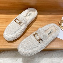 털신발 2022 디자이너 럭셔리 lambswool 겨울 슬라이드 여성 금속 장식 슬리퍼