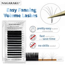 인조속눈썹NAGARAKU 쉬운 패닝 속눈썹 확장 Autofan 패스트 블룸 셀프 개화 사전 보세 볼륨 메이크업 Easyf, 03 0.07mm_01 8mm, 01 C