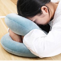 코지글로우 목이편한베개 휴대용목베개 쪽잠베개 빨아쓰는베개 목쿠션, 블루