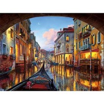 그림 그리기 페인트 키트용 프레임 캔버스에 숫자별 거리 유화 숫자 장식으로 색칠하기, 60x75cm diy frame, 9921882