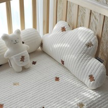 [달콤베이비] 곰도리 자수 줄누빔 구름 쿠션 3종, 02.털(브라운)