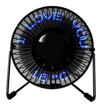 ledusb선풍기 팬시 고백 소형선풍기 스마트 제시계 LED 발광함 미니 DIY 맟춤제작 글자를 고치다 1928537887, 발광형 _온도 영문 블랙