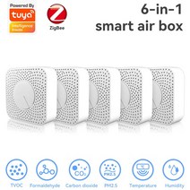 복합가스측정기 가스감지기 휴대용 Tuya Wifi/Zigbee 스마트 에어 박스 CO2 공기 품질 모니터 온도 습도 측정기 센서 VOC 가스 감지기 APP 자동화 알람, [10] 5pcs