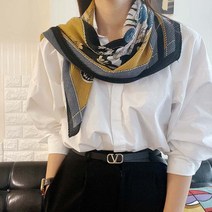 [미스블혹] 풍경화 프린팅 가을 분위기 주름 플리츠 스카프