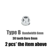 벨트풀리 타이밍벨트 GT2 60 치아 40 30 36 보어 5mm/8mm 타이밍 Alumium 풀리 3D 프린터 용 GT2-6mm 개방, 02 B 30tooth bore8