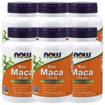나우푸드 로우 마카 750mg 베지 캡슐, 90개입, 6개