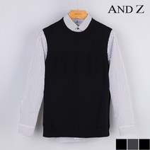 지오지아 앤드지 라운드넥 블록 니트 베스트 (BZZ1EL1181)