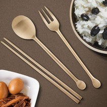 어린이둥근꼬리숟가락 젓가락 수저 유기포크 각인 놋 _ 2022957EA, 본상품선택, 본상품선택