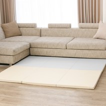 리빙코디 릴리프 UP 항균 크림 3단 폴더매트 거실 층간소음매트 놀이방매트