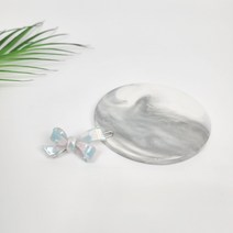 프랑스핀 호피 초미니 더블 리본 4.5 cm 앞머리 옆머리 수동 똑핀