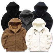 강아지 뽀글이 후드집업 후리스 맞춤제작 겨울 대형견옷 S - 5XL, 블랙