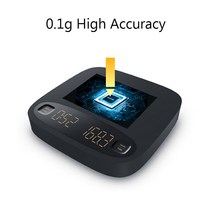 전자커피저울 2kg 0.1g 전자 커피 저울 디지털 식품 주방 정밀 천칭 자리 타이머 용기 측정 도구