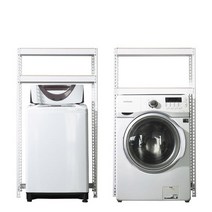 아트박스/스피드랙 스피드랙 건조기 세탁기 선반 2단 1000 x 800 x 2100, 블랙, 12mm 강화 MDF