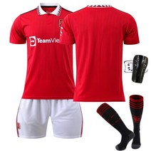 22-23 유럽 축구 유니폼 Red Devils Home 7 Cristiano Ronaldo 25 Sang Qiao 10 Rashford, 양말수+보호장비_#2xl