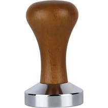 MOJAE 우든 핸들 커피 파우더 컴팩터 플랫 바텀 템퍼 58mm, 1개, Brown