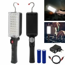 LED 충전식 캠핑 랜턴 후레쉬 작업등 18650전지2개, 단품