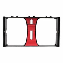 듀얼 핸들 스마트 폰 비디오 리그 라이브 스트리밍 vlog용 휴대용 핸드 헬드 케이지 영화 제작 케이스 콜드 슈 마운트 포함, [02] 빨간, 02 빨간