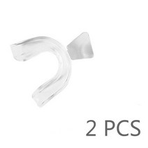 마우스 가드 보호기 2 pcs 열 성형 성형 가능한 입 치과 치아 미백 트레이 표백 젤, 2PCS