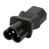 IEC 320 C13-6 IEC 암-수 전원 어댑터 C13-C6, 59x26x21mm, 블랙, PVC