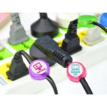 [MantaX] 텍스트로 한번에 확인가능 케이블 라벨12개, 케이블라벨(색상랜덤)